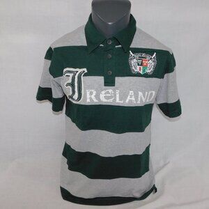 Lansdowne Gray Green IRELAND Celtic Nation Rugby Short Sleeve Polo Shirt Mens L